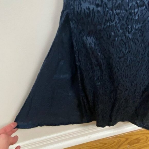 Anthropologie Maeve Jacquard Jumpsuit Blue Navy Blue Size Small Bohemian Wide S - Picture 13 of 15